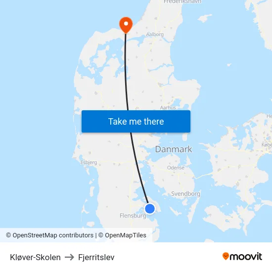 Kløver-Skolen to Fjerritslev map