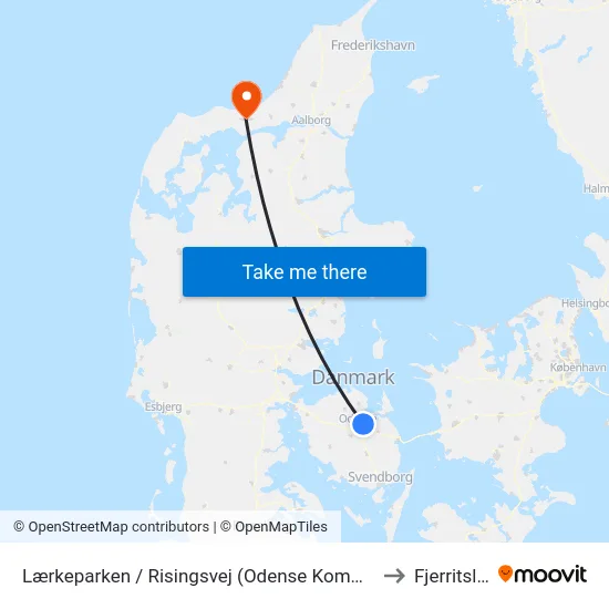 Lærkeparken / Risingsvej (Odense Kommune) to Fjerritslev map