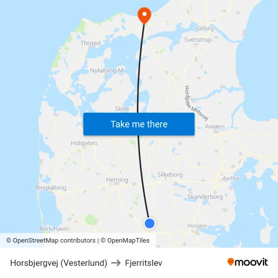 Horsbjergvej (Vesterlund) to Fjerritslev map