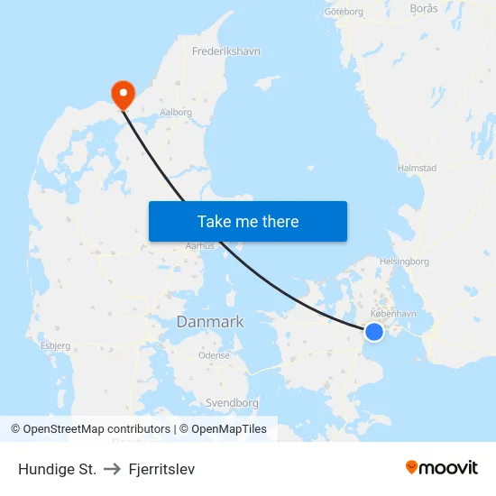 Hundige St. to Fjerritslev map
