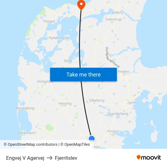Engvej V Agervej to Fjerritslev map