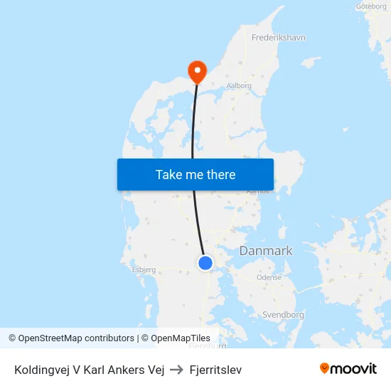 Koldingvej V Karl Ankers Vej to Fjerritslev map