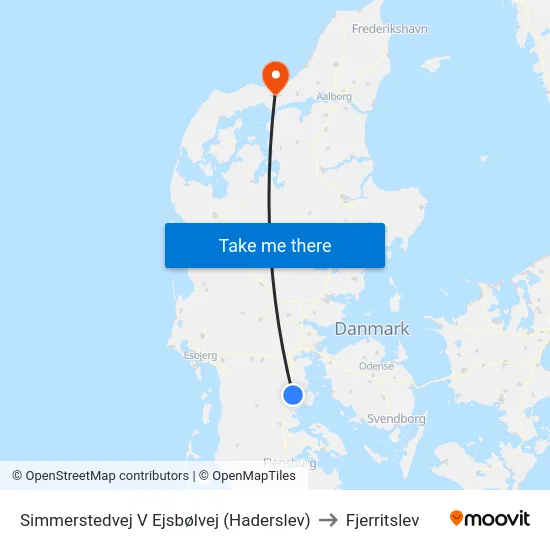 Simmerstedvej V Ejsbølvej (Haderslev) to Fjerritslev map