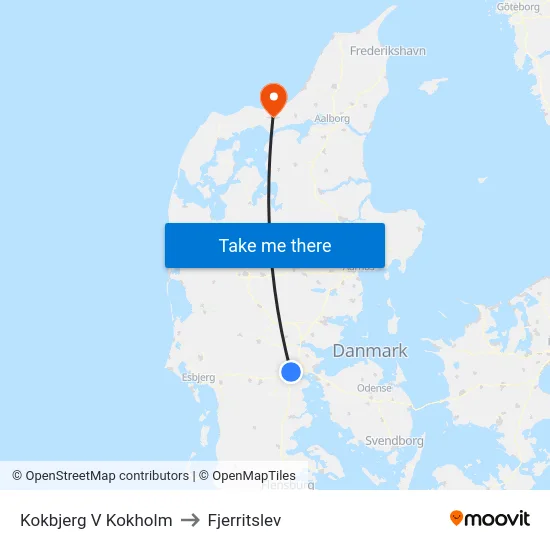 Kokbjerg V Kokholm to Fjerritslev map
