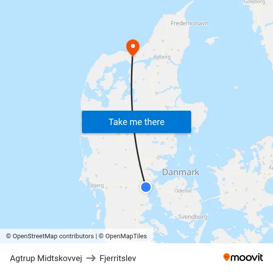 Agtrup Midtskovvej to Fjerritslev map