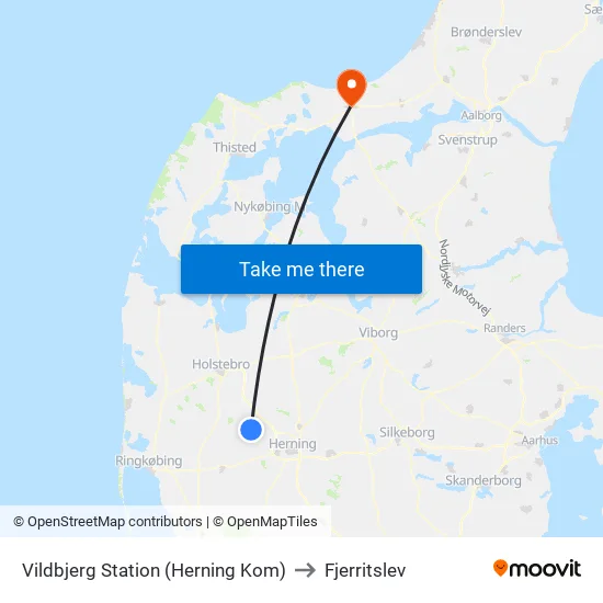 Vildbjerg Station (Herning Kom) to Fjerritslev map