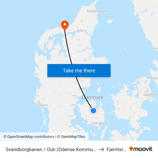 Svendborgbanen / Ouh (Odense Kommune) to Fjerritslev map