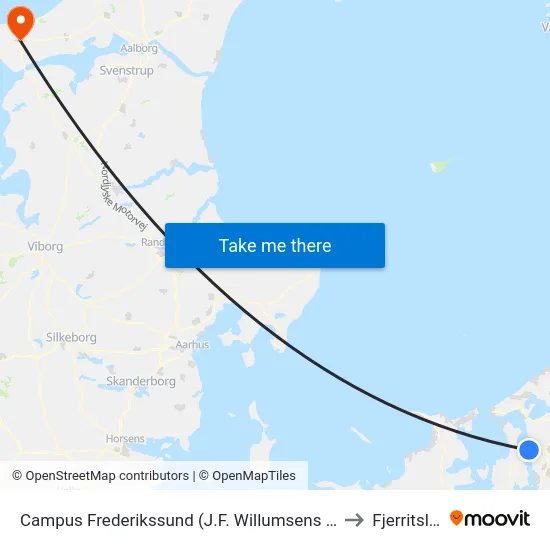 Campus Frederikssund (J.F. Willumsens Vej) to Fjerritslev map