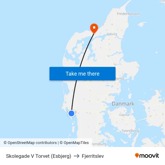 Skolegade V Torvet (Esbjerg) to Fjerritslev map
