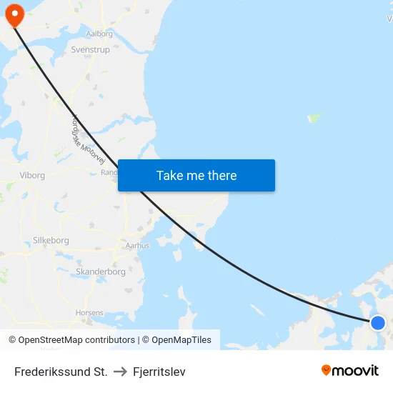 Frederikssund St. to Fjerritslev map