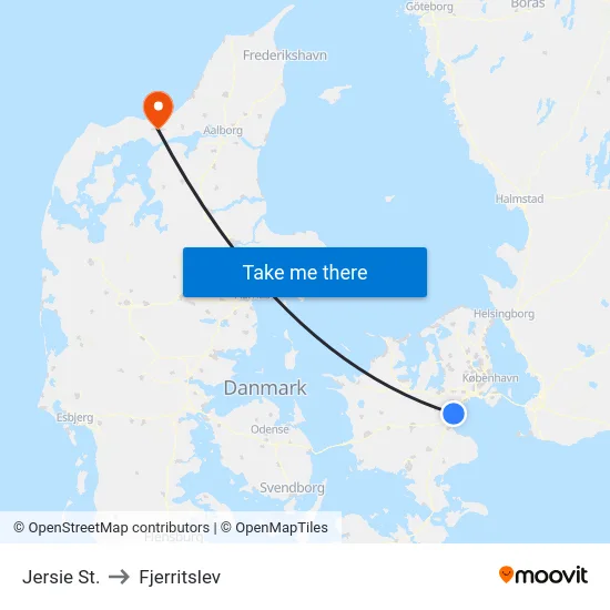 Jersie St. to Fjerritslev map