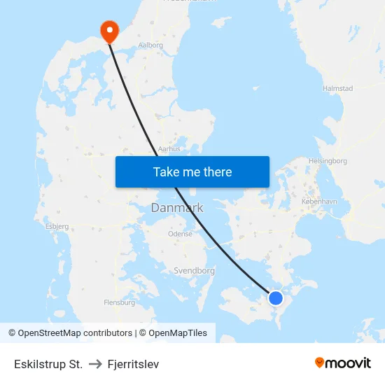 Eskilstrup St. to Fjerritslev map