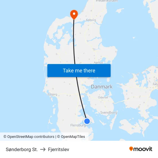 Sønderborg St. to Fjerritslev map