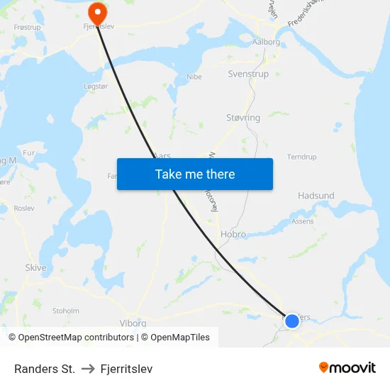Randers St. to Fjerritslev map