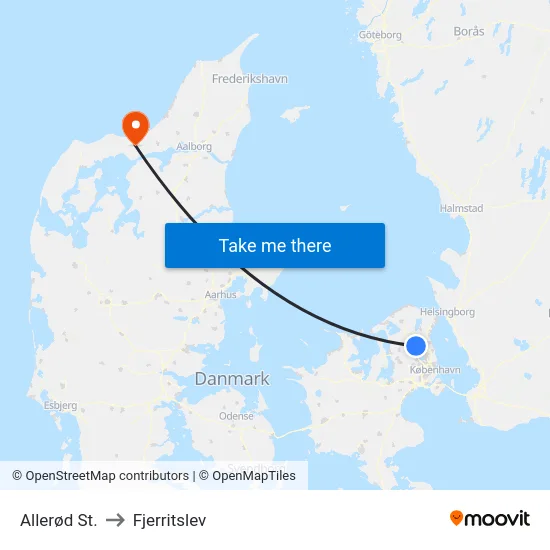 Allerød St. to Fjerritslev map