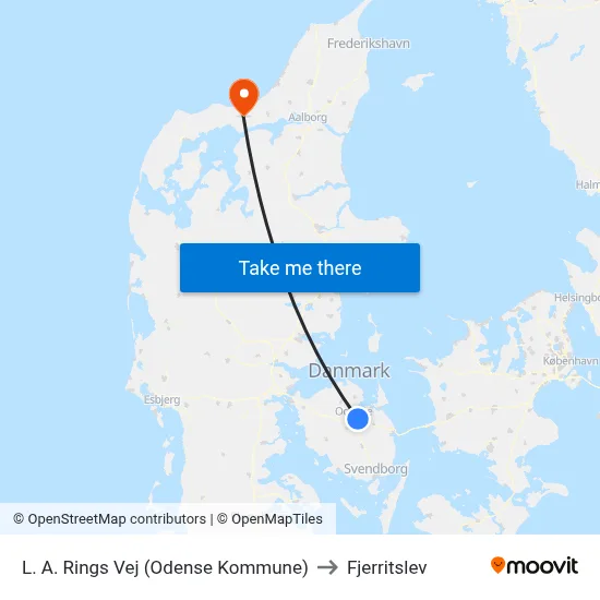 L. A. Rings Vej (Odense Kommune) to Fjerritslev map