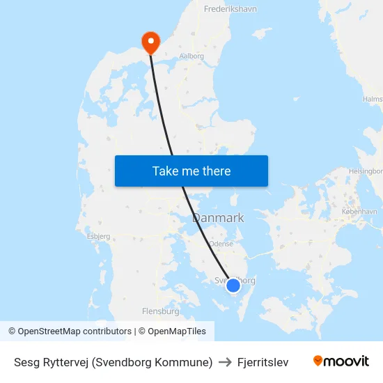 Sesg Ryttervej (Svendborg Kommune) to Fjerritslev map
