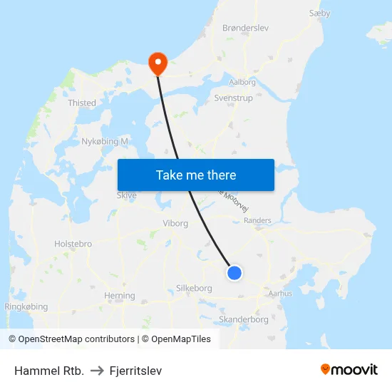 Hammel Rtb. to Fjerritslev map