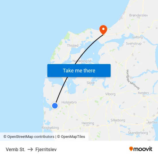 Vemb St. to Fjerritslev map