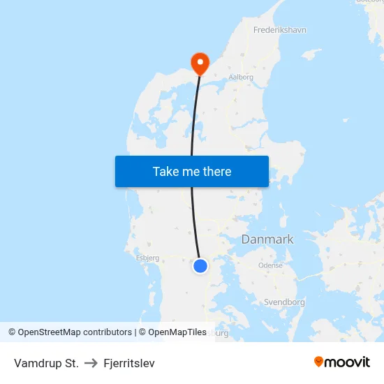 Vamdrup St. to Fjerritslev map