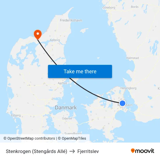 Stenkrogen (Stengårds Allé) to Fjerritslev map
