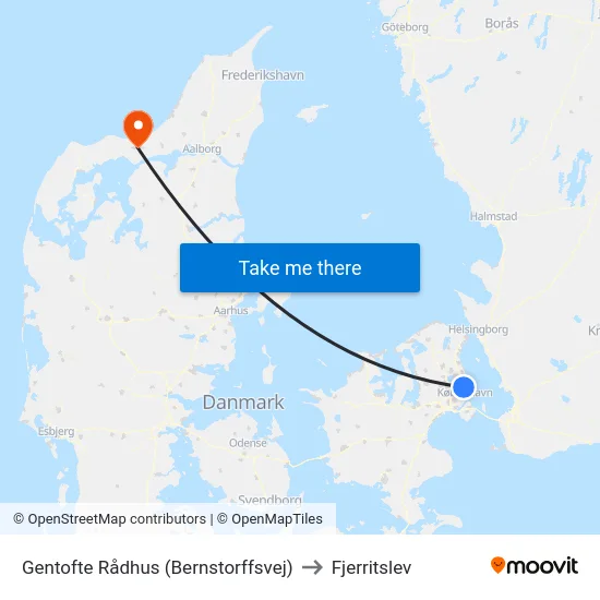 Gentofte Rådhus (Bernstorffsvej) to Fjerritslev map