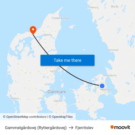Gammelgårdsvej (Ryttergårdsvej) to Fjerritslev map