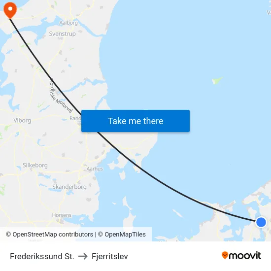Frederikssund St. to Fjerritslev map