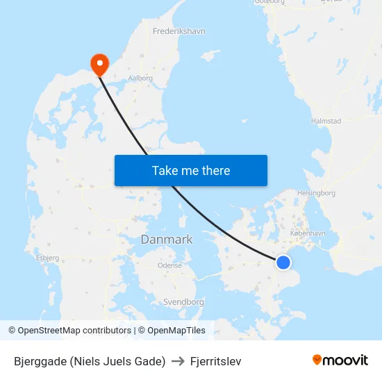 Bjerggade (Niels Juels Gade) to Fjerritslev map