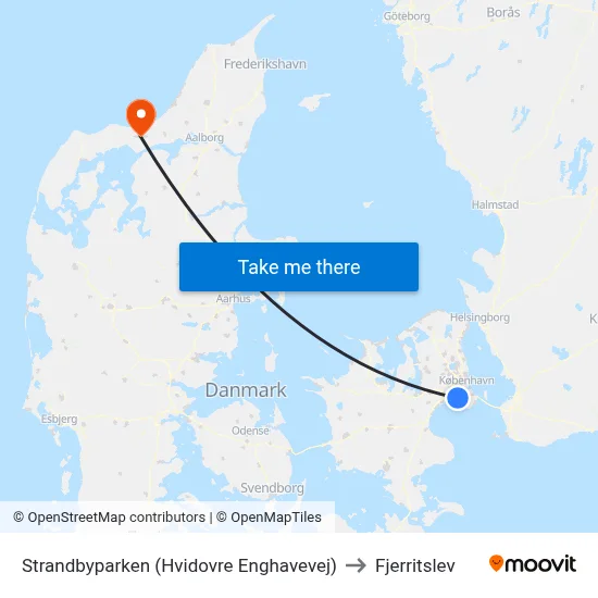 Strandbyparken (Hvidovre Enghavevej) to Fjerritslev map