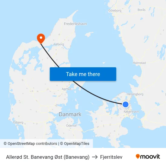 Allerød St. Banevang Øst (Banevang) to Fjerritslev map