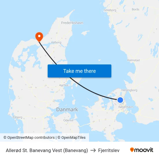 Allerød St. Banevang Vest (Banevang) to Fjerritslev map