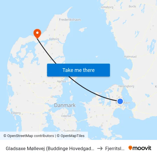 Gladsaxe Møllevej (Buddinge Hovedgade) to Fjerritslev map