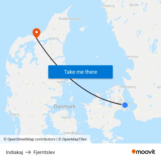 Indiakaj to Fjerritslev map