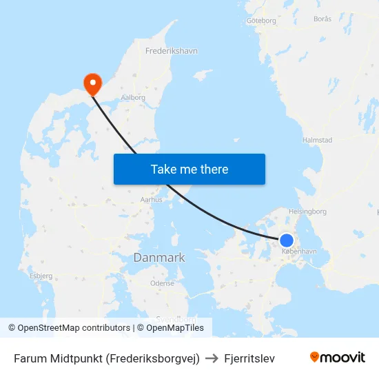 Farum Midtpunkt (Frederiksborgvej) to Fjerritslev map