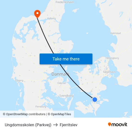 Ungdomsskolen (Parkvej) to Fjerritslev map