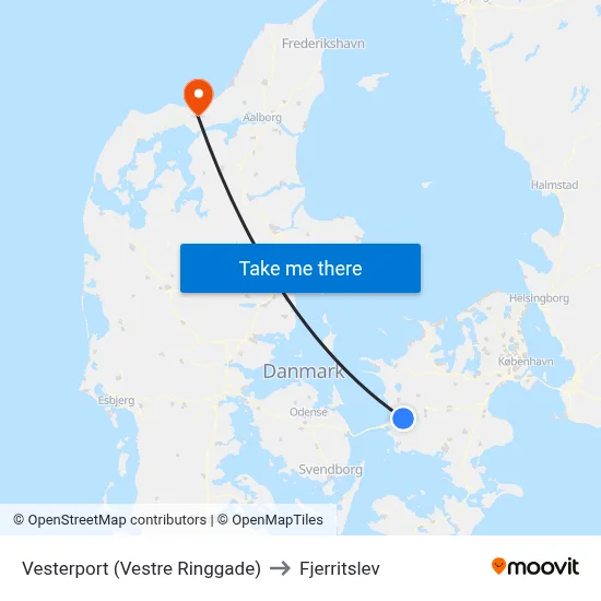 Vesterport (Vestre Ringgade) to Fjerritslev map