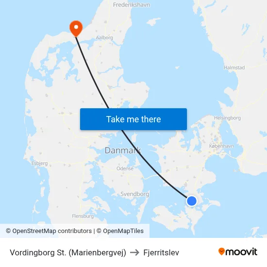 Vordingborg St. (Marienbergvej) to Fjerritslev map