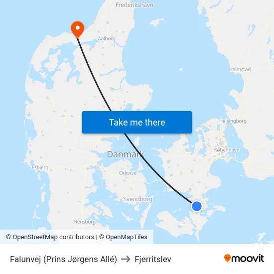 Falunvej (Prins Jørgens Allé) to Fjerritslev map