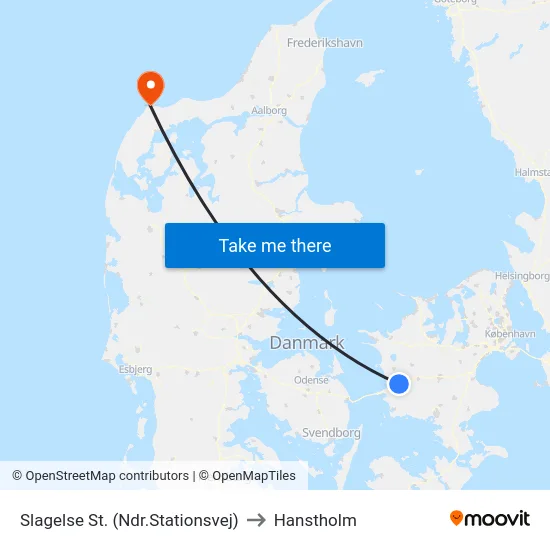 Slagelse St. (Ndr.Stationsvej) to Hanstholm map