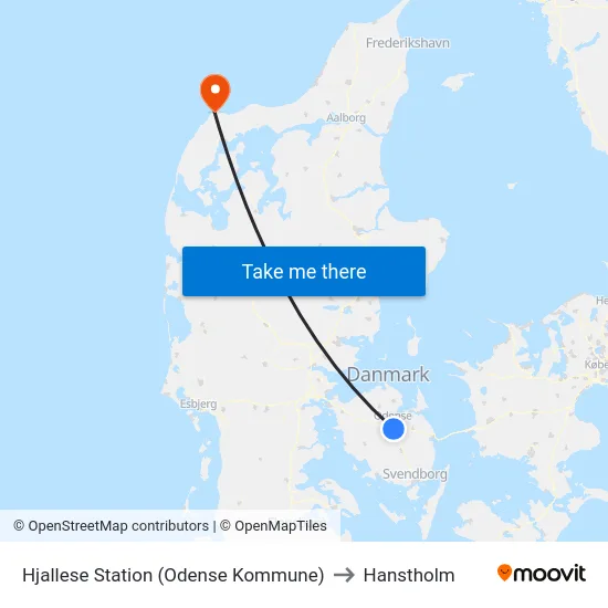 Hjallese Station (Odense Kommune) to Hanstholm map