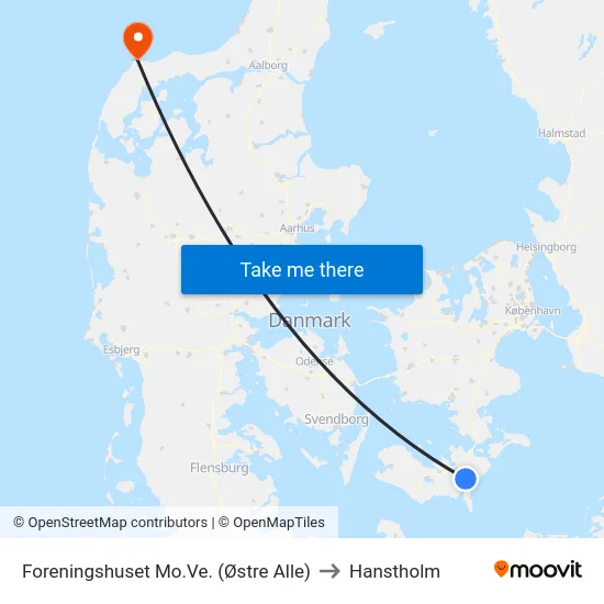 Foreningshuset Mo.Ve. (Østre Alle) to Hanstholm map