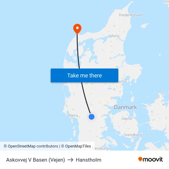 Askovvej V Basen (Vejen) to Hanstholm map