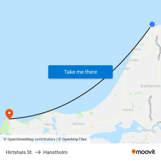 Hirtshals St. to Hanstholm map