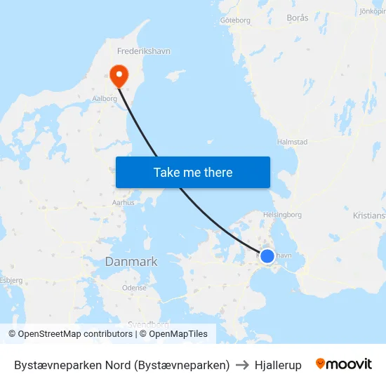Bystævneparken Nord (Bystævneparken) to Hjallerup map