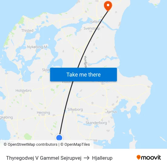 Thyregodvej V Gammel Sejrupvej to Hjallerup map