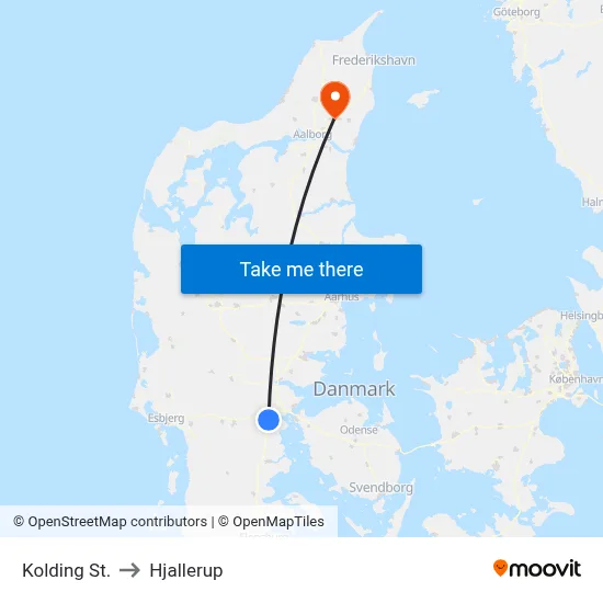Kolding St. to Hjallerup map