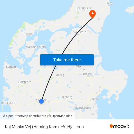 Kaj Munks Vej (Herning Kom) to Hjallerup map