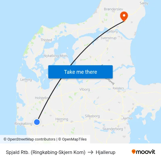 Spjald Rtb. (Ringkøbing-Skjern Kom) to Hjallerup map