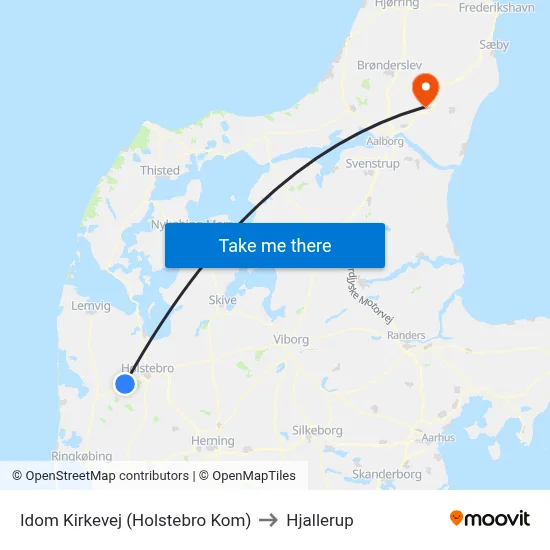 Idom Kirkevej (Holstebro Kom) to Hjallerup map